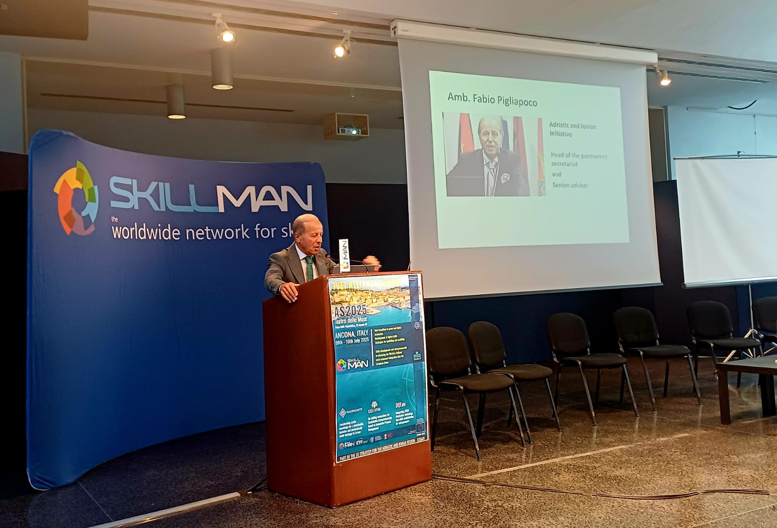 Ambassador Pigliapoco at the TVET Alliance Summit 2025 – Ancona, 9 July 2025